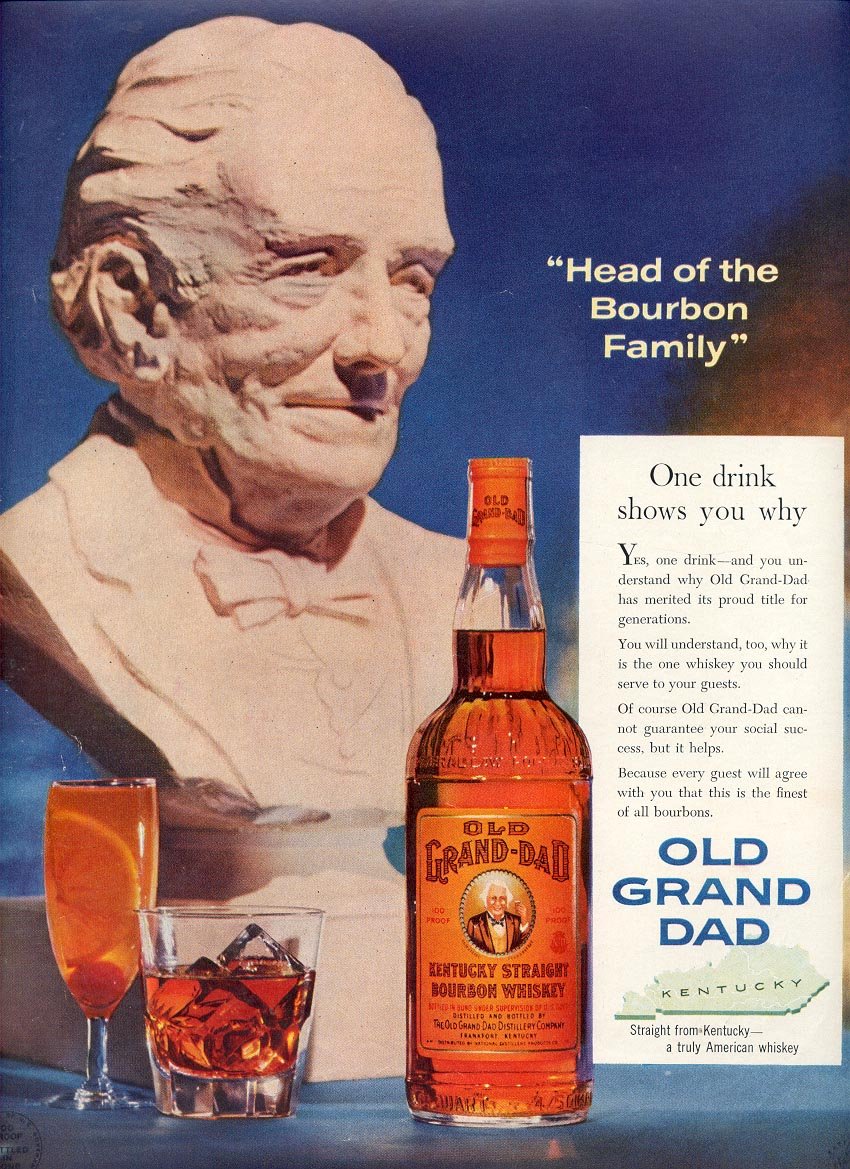 1958 OLD GRAND DAD KENTUCKY BOURBON WHISKEY MAGAZINE AD (269)
