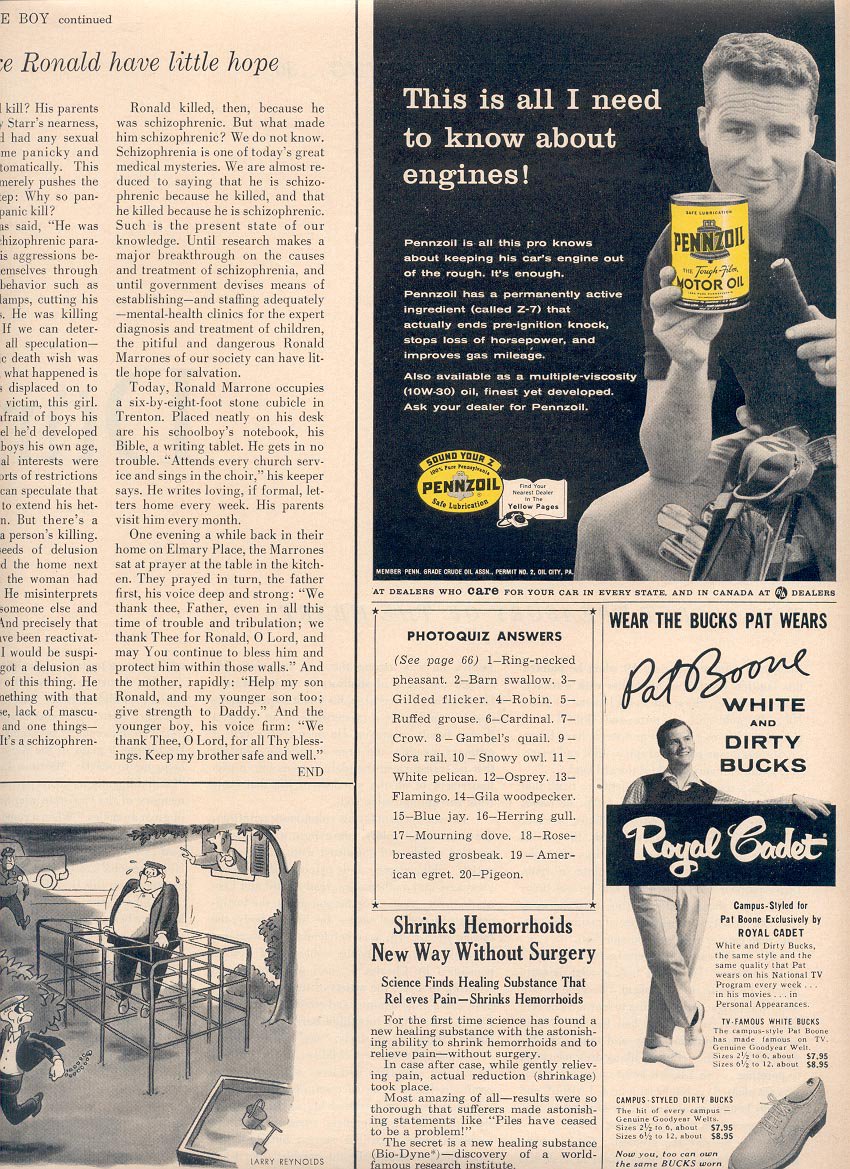 1958 PENNZOIL MOTOR OIL MAGAZINE AD (277)