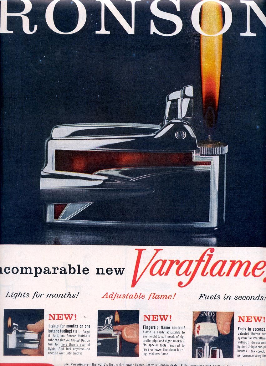 1959 RONSON VARAFLAME LIGHTERS MAGAZINE AD (283)