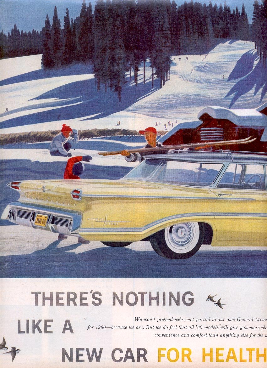 1959 GENERAL MOTORS OLDSMOBILE DOUBLE PAGE MAGAZINE AD (288)