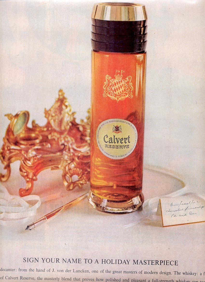 1959 CALVERT RESERVE WHISKEY MAGAZINE AD (300)