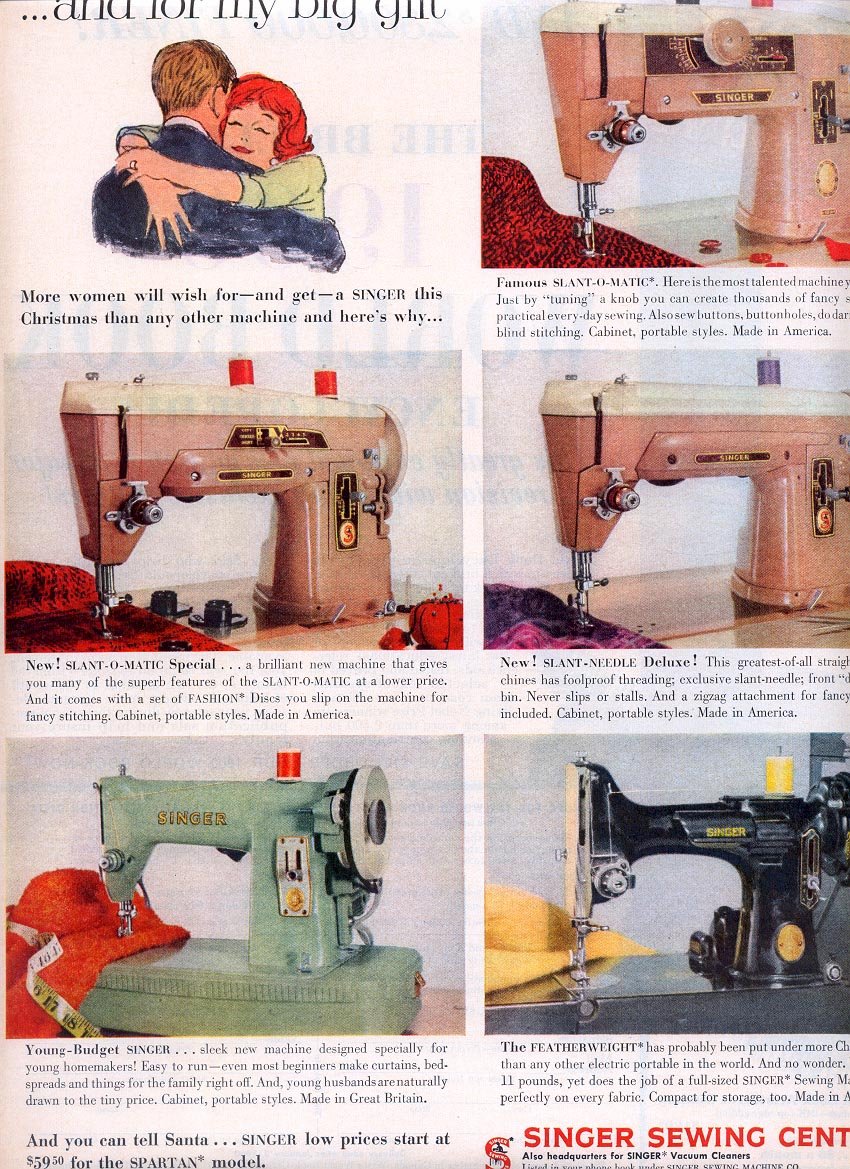 1959 SINGER SEWING CENTERS MAGAZINE AD (306)
