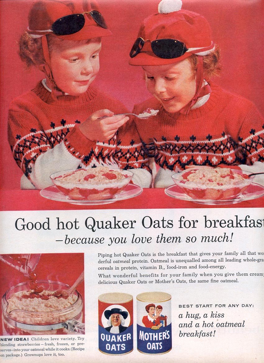 1959 QUAKER OATS OATMEAL MAGAZINE AD (310)