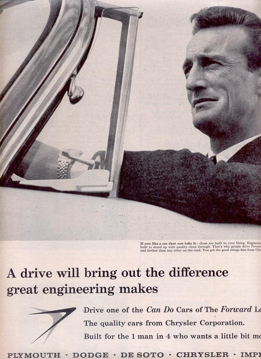1959 CHRYSLER CORPORATION - PLYMOUTH DODGE DE SOTO CHRYSLER IMPERIAL MAGAZINE AD (317)
