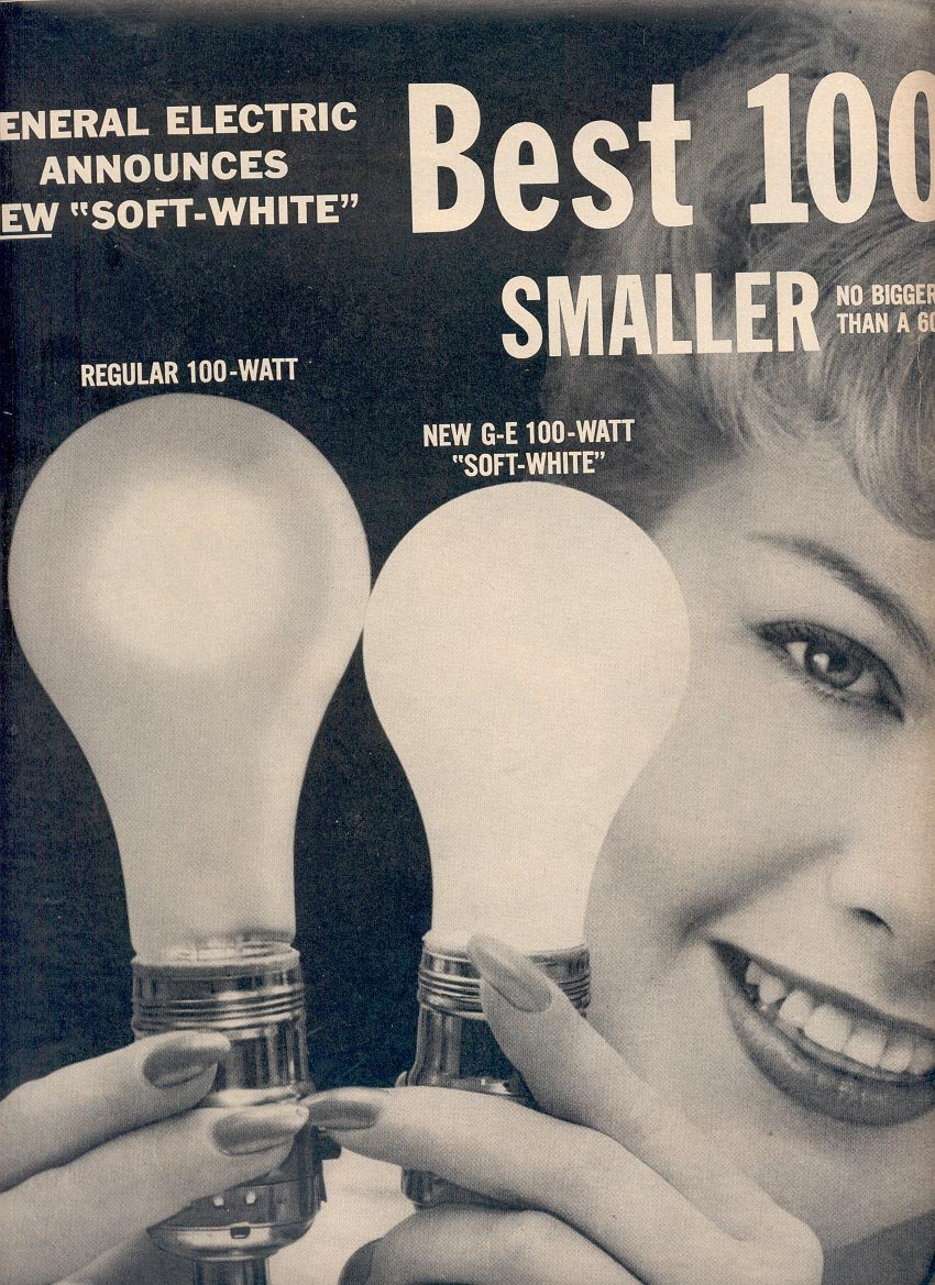 1959 GENERAL ELECTRIC LIGHT BULBS DOUBLE PAGE MAGAZINE AD (360)