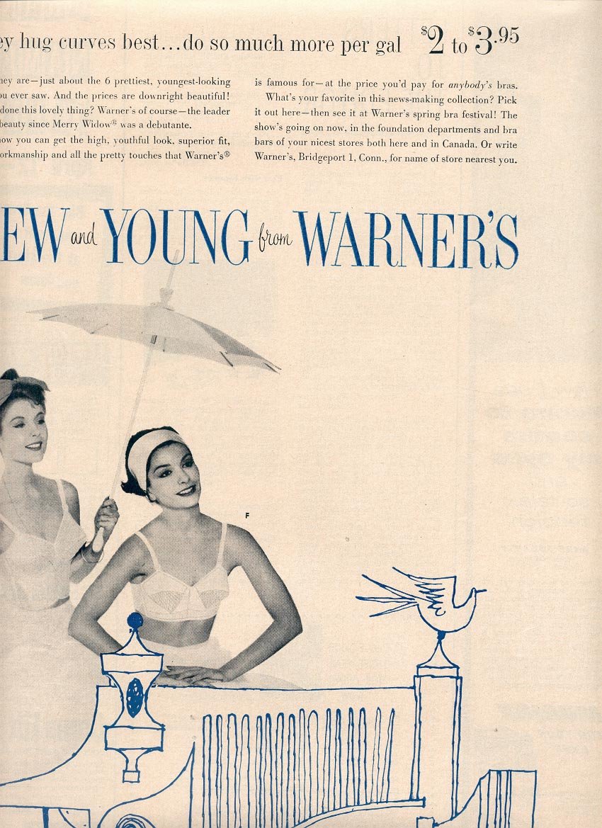 1959 WARNER'S BRAS MAGAZINE AD (361)