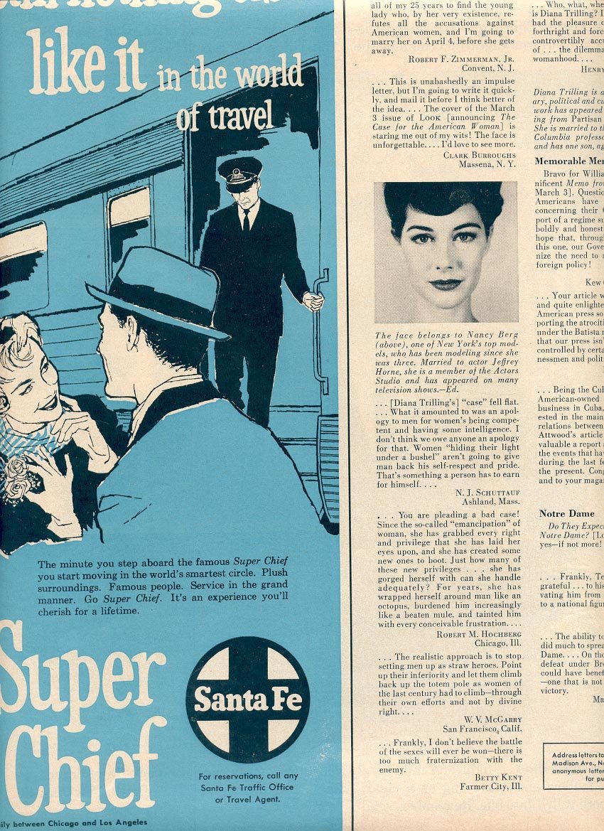 1959 SANTA FE RAILROADS SUPER CHIEF MAGAZINE AD (366)