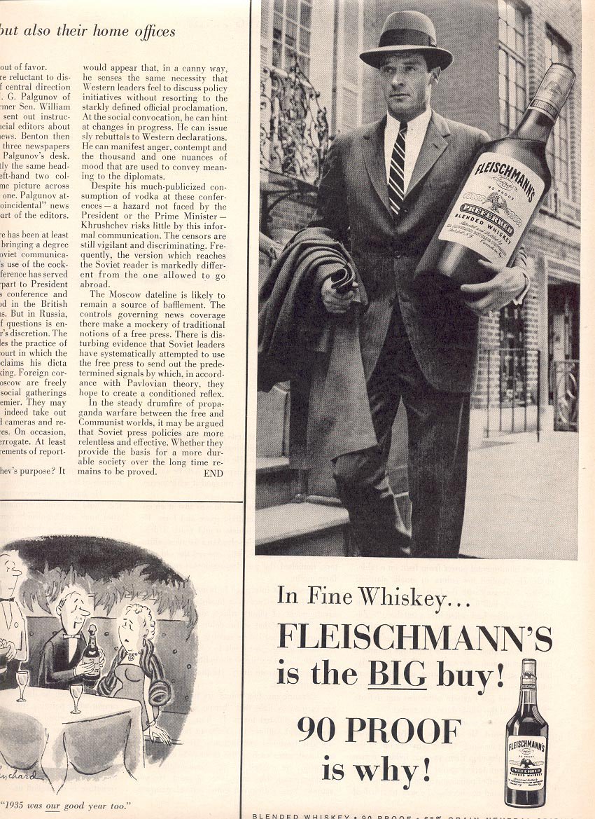 1959 FLEISCHMANN'S BLENDED WHISKEY MAGAZINE AD (383)