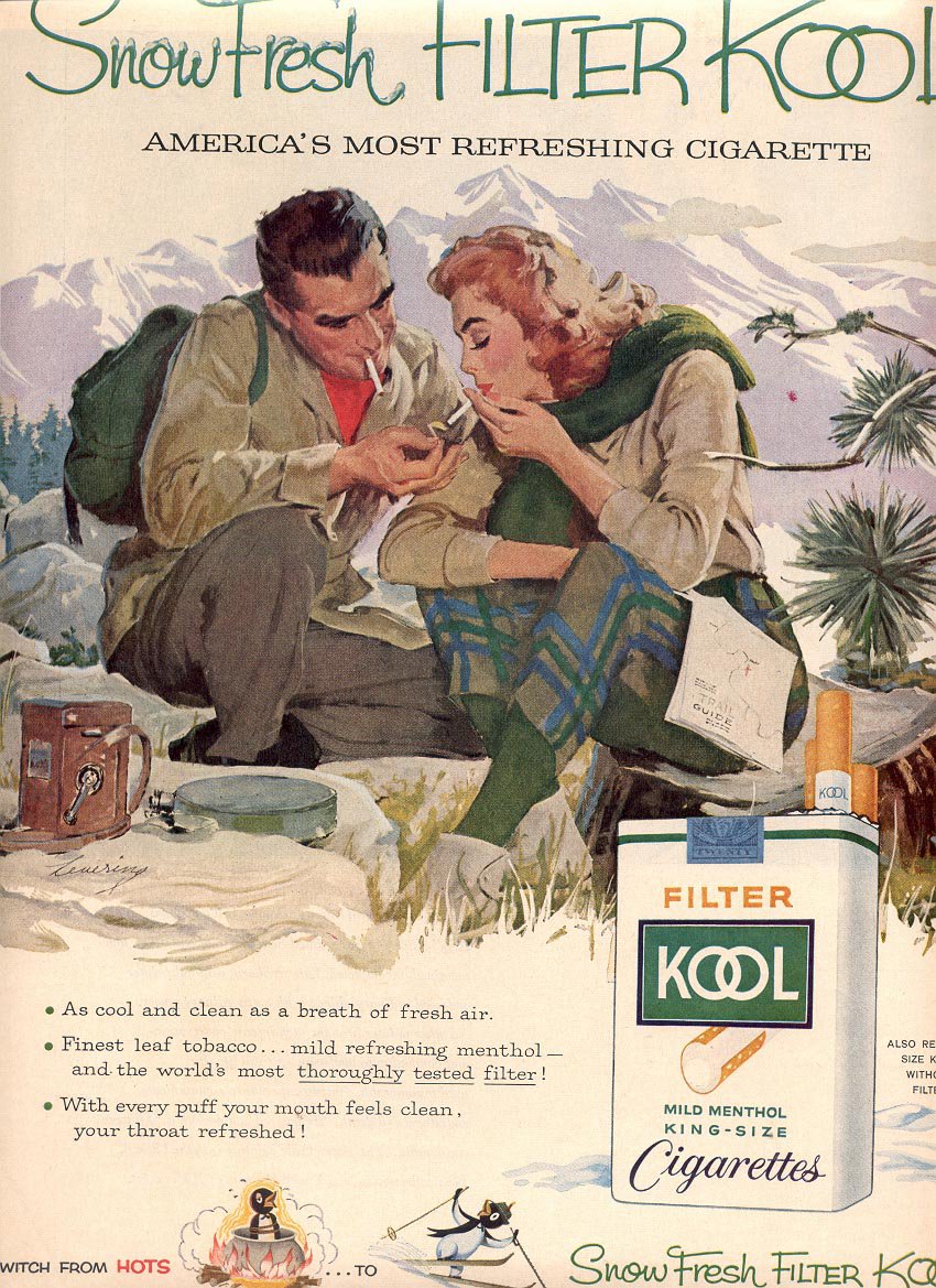 1959 KOOL FILTER CIGARETTES MAGAZINE AD (384)
