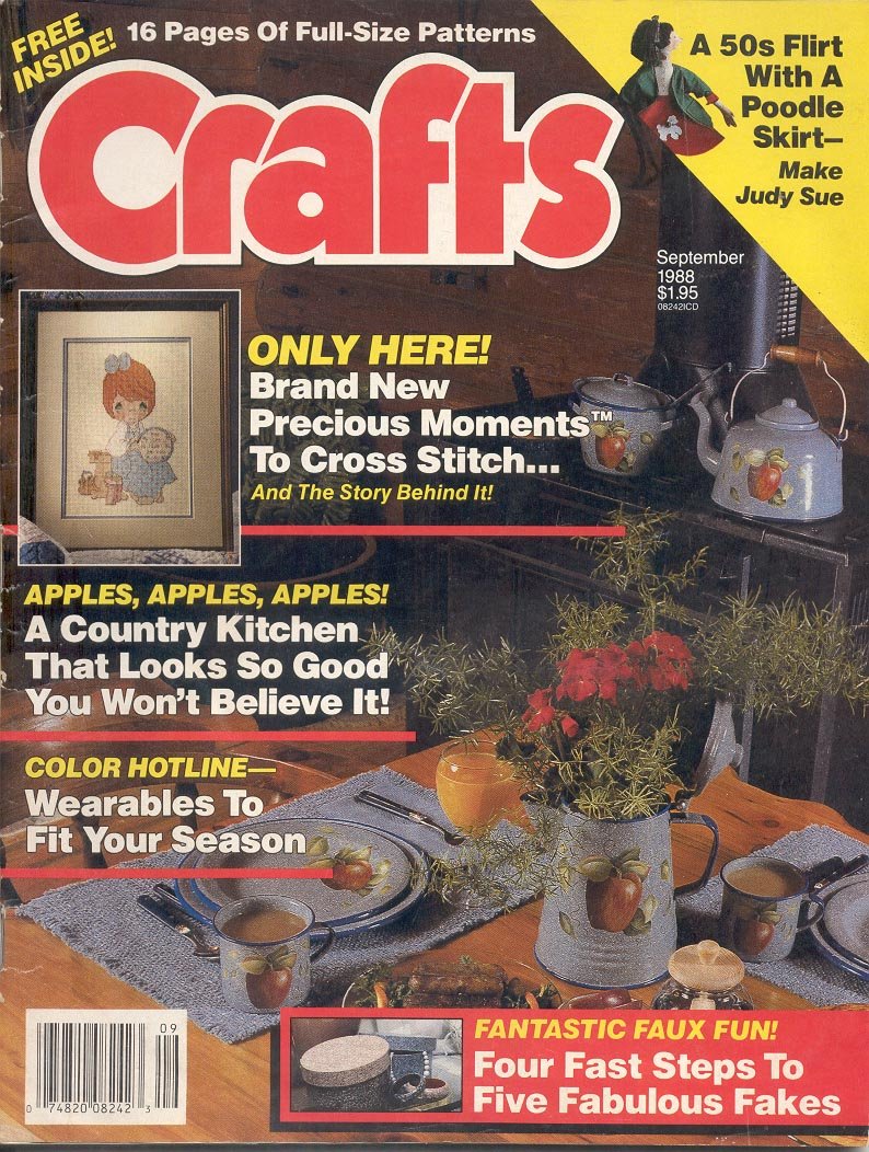 CRAFTS BACK ISSUE MAGAZINE SEPTEMBER 1988 WITH FULL SIZE PATTERNS PULL OUTS VERY GOOD CONDITION