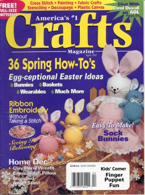 CRAFTS MAGAZINE BACK ISSUE APRIL 1997 WITH FULL SIZE PATTERNS PULL OUTS NEAR MINT