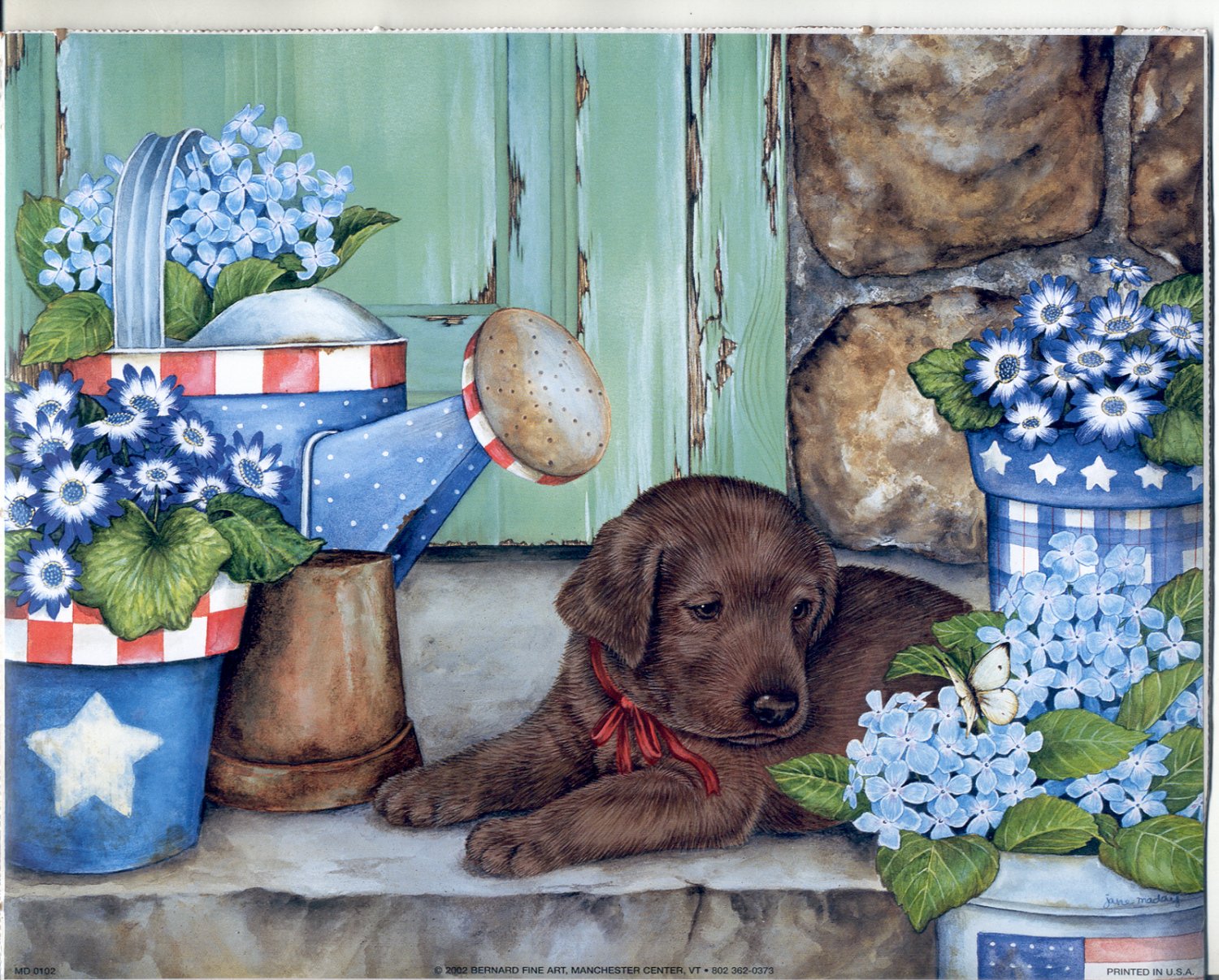 PRINT #66: PUPPY WITH WATERING CAN 8 X 10 MINT 2002