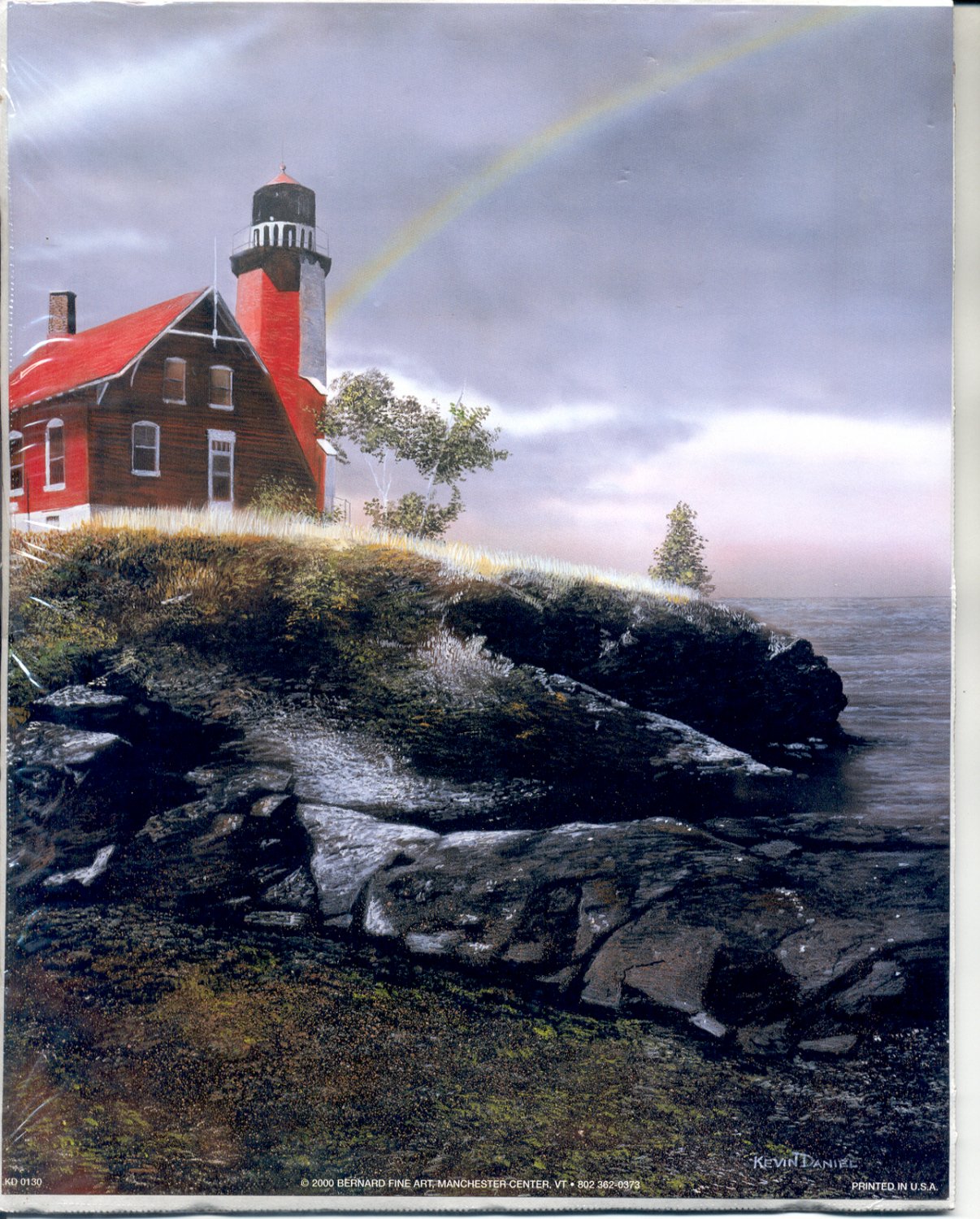 2000 PRINT #47: RED LIGHTHOUSE ON ROCKS 8 X 10 MINT