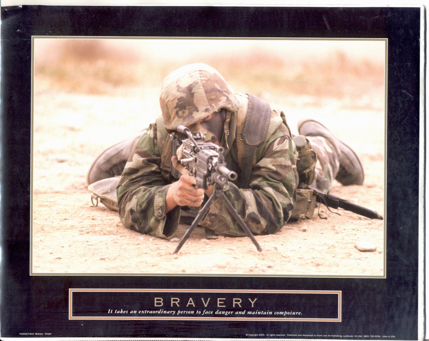 2003 PRINT #17: MILITARY: BRAVERY - IT TAKES AN EXTRAORDINARY PERSON 8 X 10 NEAR MINT
