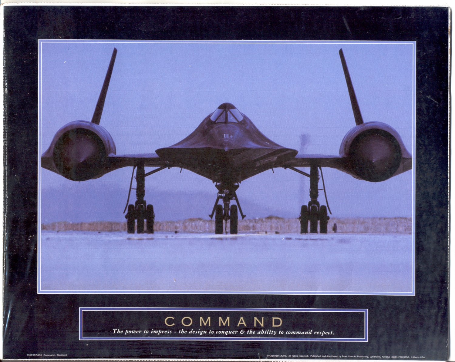 2003 PRINT #16A: MILITARY STEALTH AIRPLANE: COMMAND "BLACKBIRD" MINT