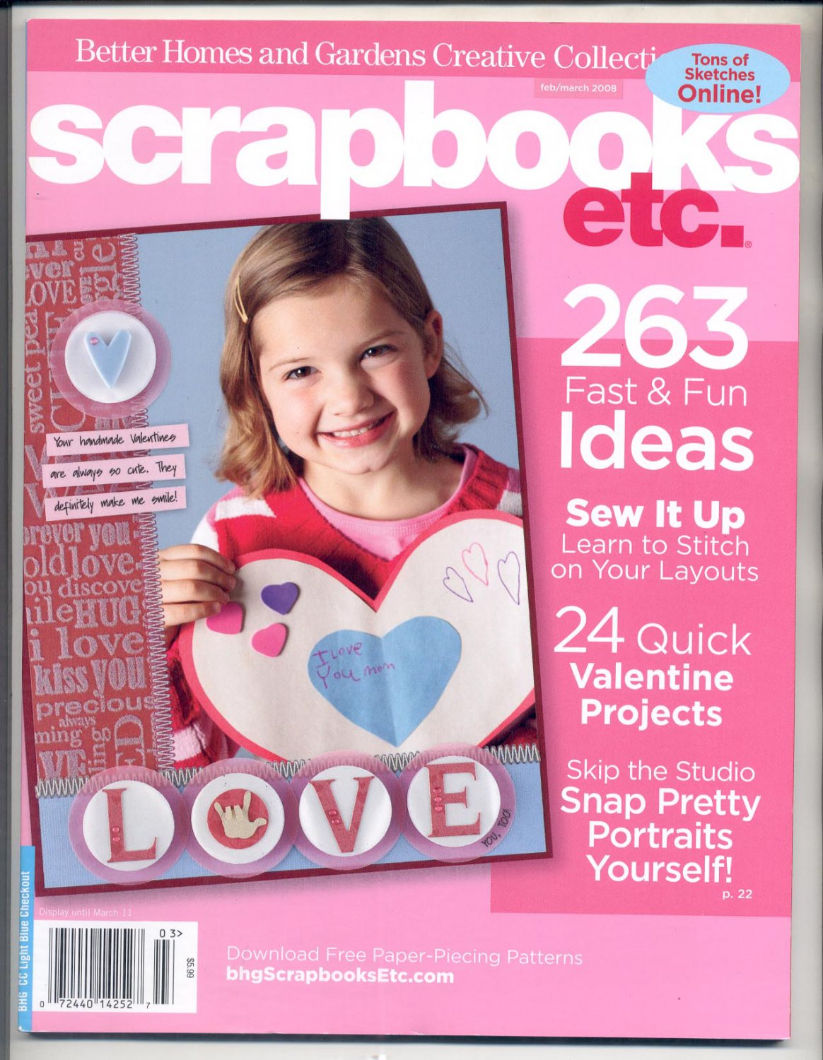 BETTER HOMES & GARDENS SCRAPBOOKS ETC BACK ISSUE MAGAZINE FEBRUARY MARCH 2008 MINT