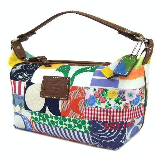 AUTHENTIC Coach HAMPTONS PATCHWORK TOP HANDLE POUCH 40430