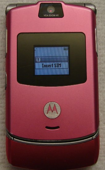 Used AT&T T-mobile Motorola RAZR V3 PINK