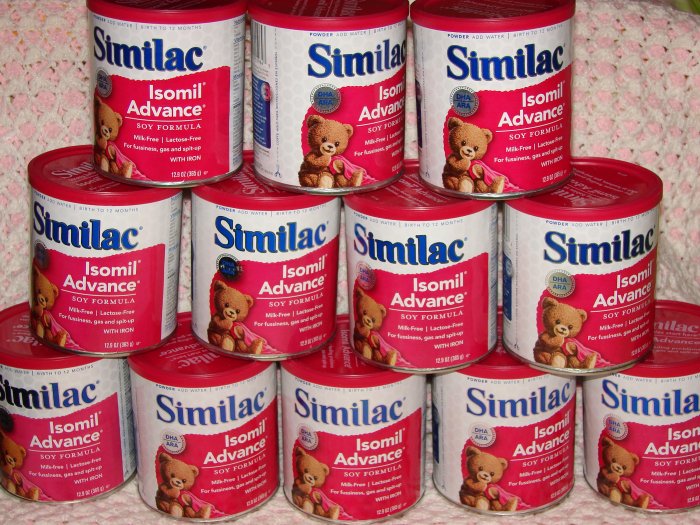 Lot of 12 Cans of 12.9oz Similac Isomil Advance Soy Baby Formula - $180 Retail Value