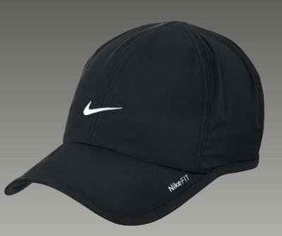 NEW Black NIKE FIT DRI FIT Feather Light Featherlite HAT CAP 595510 Running Tennis Baseball Golf
