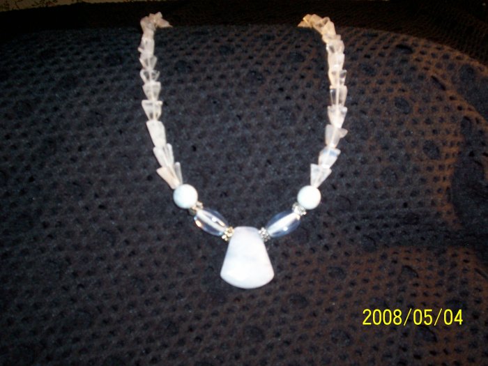 Moonstone and Clear Quartz Necklace