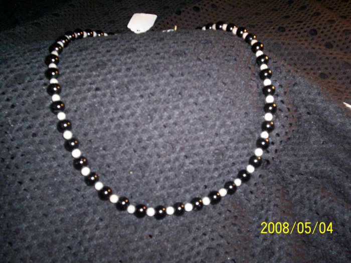 Black Onyx and Moonstone Neclace