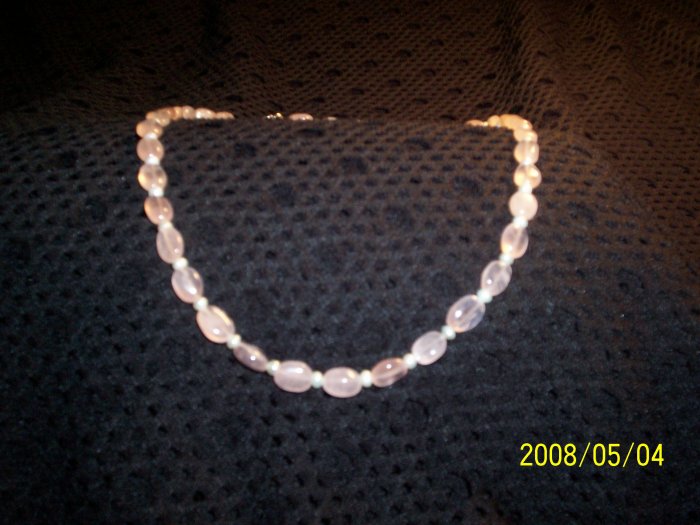 Rose Quartz and Pearl Necklace