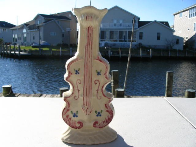 Vintage Ceramic Cello Wall Vase