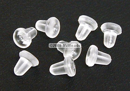 50 Hypoallergenic Soft Rubber Post Earring Back Bullet Clutches