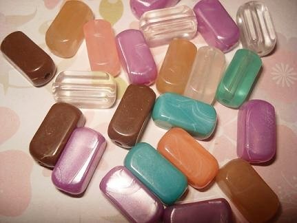 20pcs. Assorted Acrylic Rectangle Bead - 16mm