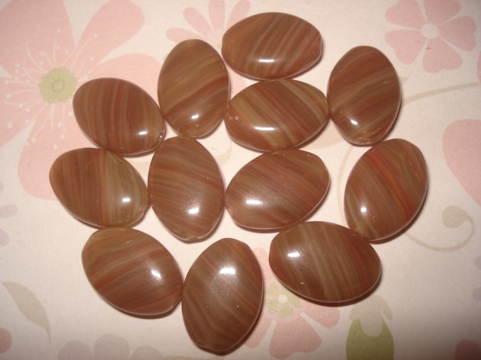 12pcs. Glass Oval Bead - 12x16mm