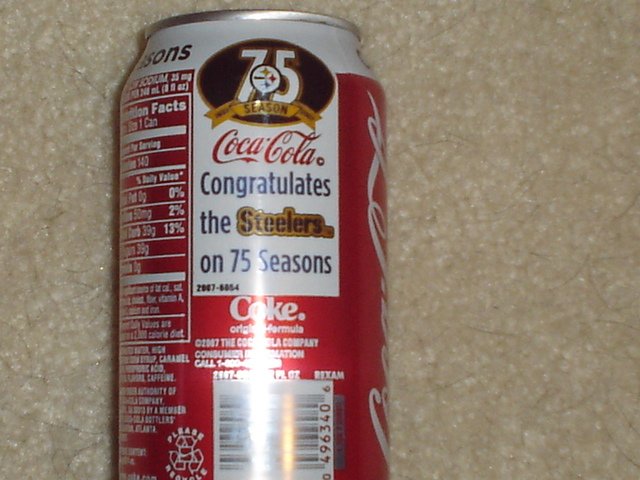 Pittsburgh Steelers 75th Anniversary Coca Cola Can