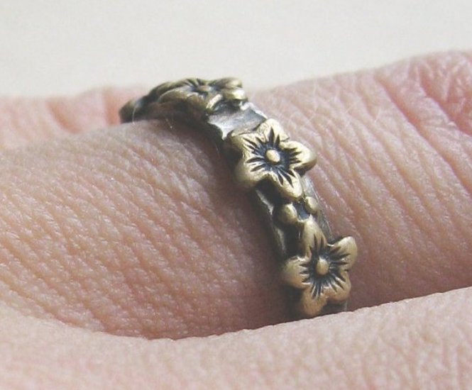 Pimpernel Blossom Ring - Sterling & Vintage Brass