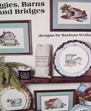 Cross stitch leaflet Buggies Barns Bridges 7 design patterns