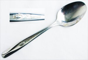Rogers Cutlery Rosebud stainless IS teaspoon glossy