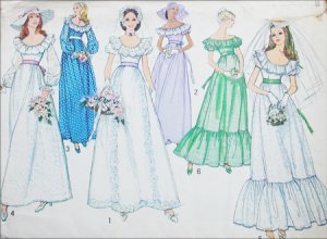 Prom Dress Patterns on 6343 Sewing Pattern 1974 Bride Bridesmaid Prom Formal Dress Sz14 B36