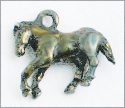 Silver horse mini 3/4 inch long charm bracelet size