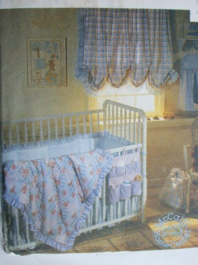 McCall 8373 sewing pattern nursery bumper pads comforter caddy UNCUT for baby