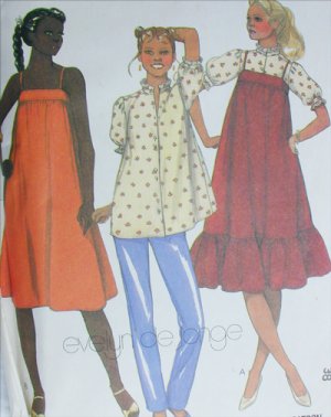 McCall sewing pattern 7468 maternity jumper sundress blouse pants size 16