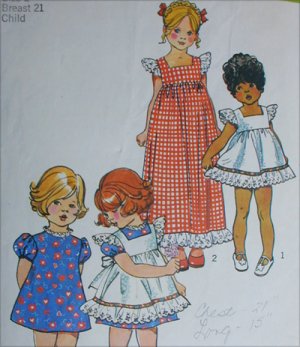 Simplicity 5534 sewing pattern dress and pinafore girl size 2 B21