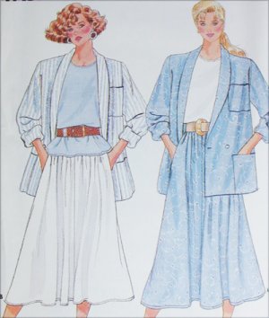 Butterick 4841 sewing pattern misses half size jacekt top skirt size L to XL UNCUT