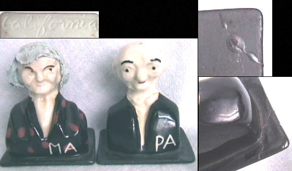 California pottery Ma & Pa salt & pepper shakers