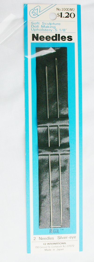 EZ soft sculpture doll or upholstery needles 5 1/8 inch pkg of 2 new