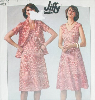 Simpliciy 7965 jiffy knit pullover dress unlined jacket size 16 B38 sewing pattern