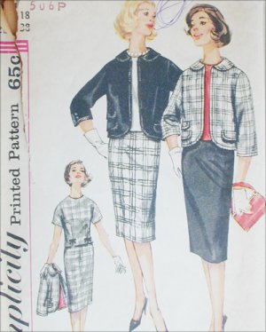 Simplicity 3579 missses overblouse skirt jacket size 18 B38 c 1960s sewing pattern