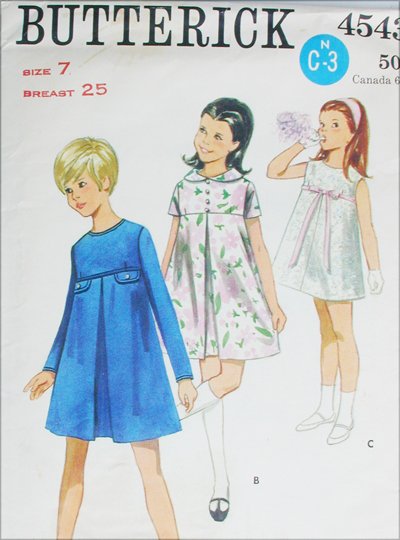Butterick 4543 girls dress sewing pattern size 7 B25