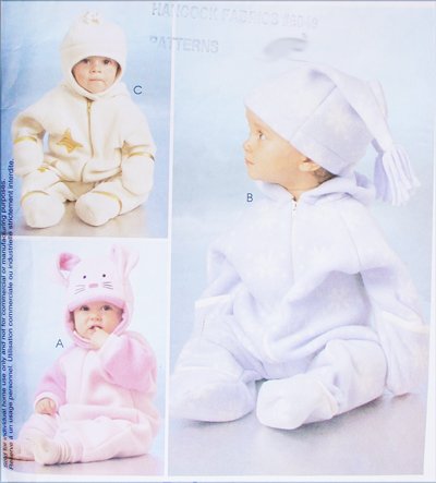 McCall 2977 infants bunting and hats size S M L XL sewing pattern