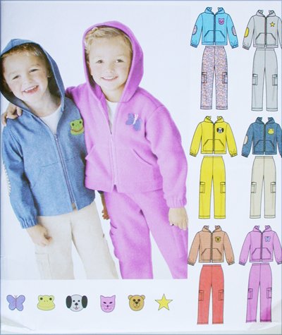 Simplicity 5378 childs pants hooded jacket with appliques sizes 2 3 4 5 6 6X UNCUT pattern