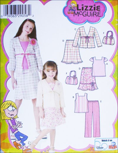 Simplicity 4669 girls top skirt pants jacket bag sizes 3 4 5 6 UNCUT pattern
