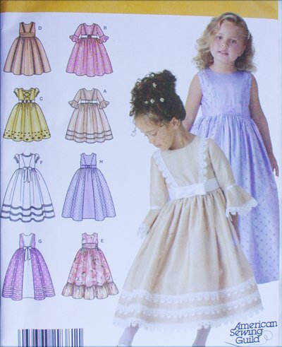 Simplicity 4337 girls party dress sleeveless long short sleeves UNCUT sizes 3 4 5 6